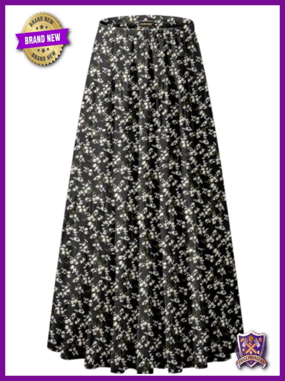Chiffon High Waist Pleated A-Line Flared Maxi Skirt